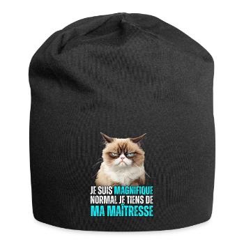 Je suis magnifique normal je tiens de ma - Bonnet en jersey - noir - Devant