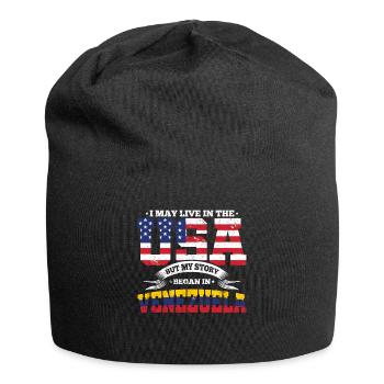 USA Venezuela Story Südamerika Heimatland Geschenk - Jersey-Beanie - Schwarz - Vorne