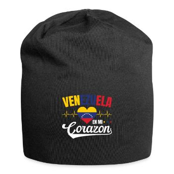 Venezuela En Mi Corazon Lebensweisheit Venezolaner - Jersey-Beanie - Schwarz - Vorne