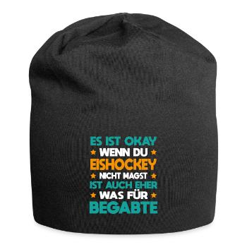 Eishockey Für Begabte Eishockeyspieler Geschenk - Jersey-Beanie - Schwarz - Vorne