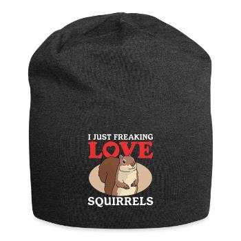 Cute Squirrel Squirrel Gift - Jersey Beanie - charcoal grey - Front