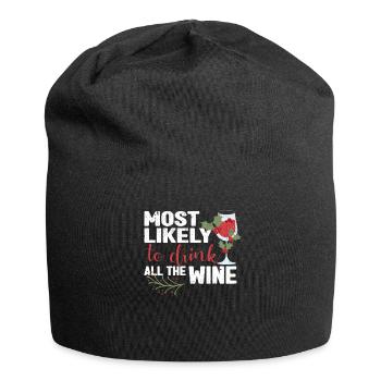 J’adorerais boire tout le vin - Bonnet en jersey - noir - Devant