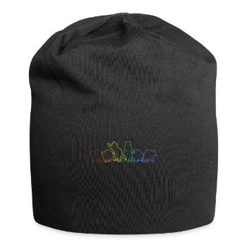 Raccoon LGBT Rainbow Trash Panda Queen Friend - Jersey Beanie - black - Front