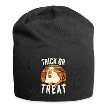 Trick or Treat Halloween Hund mit Verkleidung - Jersey-Beanie - Schwarz - Vorne
