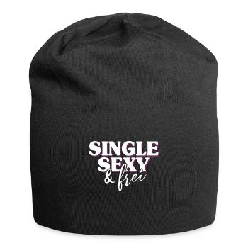 Single Sexy Frei Stolz Flirten Trennung Liebe Solo - Jersey-Beanie - Schwarz - Vorne