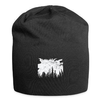 Wald in der Nacht Natur Blätter Umwelt - Jersey-Beanie - Schwarz - Vorne