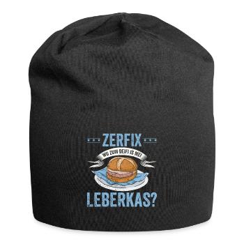 Lustig Leberkäse Und Fleischkäse Zerfix Leberkas - Jersey-Beanie - Schwarz - Vorne