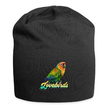 Les tourtereaux LOVE Bird Love Birds Lovebird - Bonnet en jersey - noir - Devant