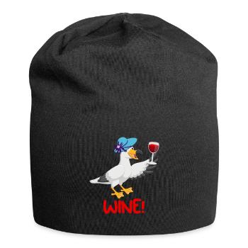 Seagulls Shirt Wine Lover North German Seagull - Jersey Beanie - black - Front