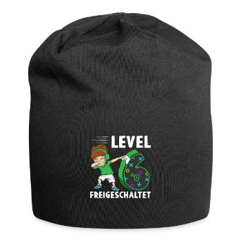 Level 6 Jahre Geburtstagsshirt Gamer 2017 - Jersey-Beanie - Schwarz - Vorne