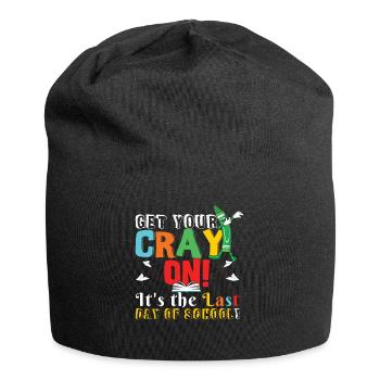 Farbe Glücklicher Sommertag der Schulklasse entlassen - Jersey-Beanie - Schwarz - Vorne
