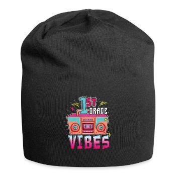 Schwingungen der Schule Glückliche Letzte Stereo-Musik 1. Klasse - Jersey-Beanie - Schwarz - Vorne