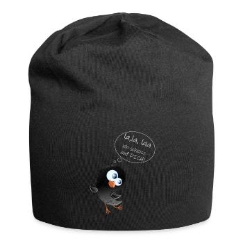 Lustiger Vogel la,laa ich scheiß auf Dich Spruch - Jersey-Beanie - Schwarz - Vorne