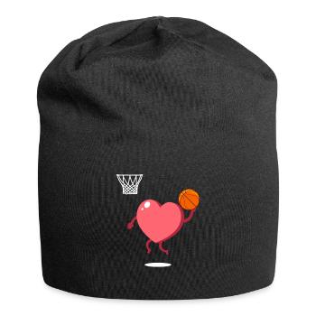 Valentinstag Herz Dunking Basketballspieler - Jersey-Beanie - Schwarz - Vorne
