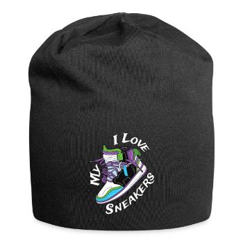 I Love My Sneaker Sneaker Turnschuhe - Jersey-Beanie - Schwarz - Vorne