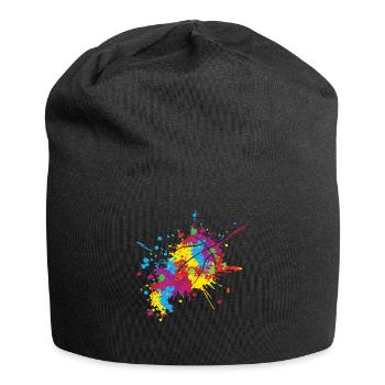 Peinture colorée Athlète Jeu de balle Sport Basketball - Bonnet en jersey - noir - Devant