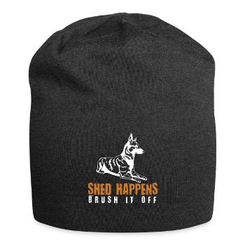 Haustier Hund Schäferhund Lustiger Schuppen Belgischer Malinois - Jersey-Beanie - Anthrazit - Vorne