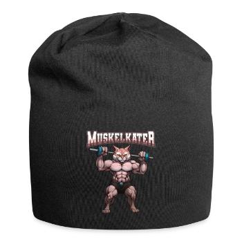 Muskelkater Bodybuilding Kraftsport Fitness Meme - Jersey-Beanie - Schwarz - Vorne