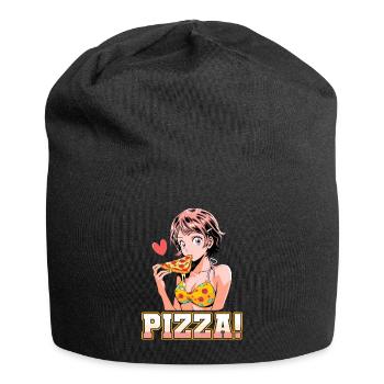 Pizza Lover Young Girl Anime Manga Pizza - Bonnet en jersey - noir - Devant