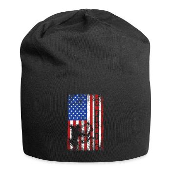 Bogenfischen USA Amerika Flagge Bogenjäger - Jersey-Beanie - Schwarz - Vorne