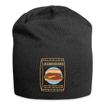 Hamburger Fastfood Burger Fast Food Geschenk - Jersey-Beanie - Schwarz - Vorne