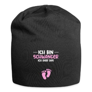 Ich bin schwanger Ich darf das - Schwanger Mama - Jersey-Beanie - Schwarz - Vorne