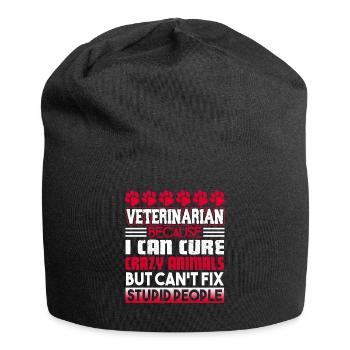 Veterinarian Veterinarian Can Cure - Jersey Beanie - black - Front