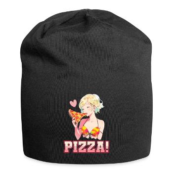 Pizza Lover Young Girl Anime Manga Pizza - Bonnet en jersey - noir - Devant