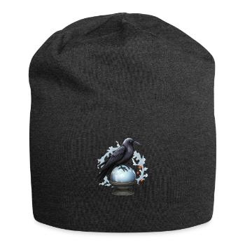 Corbeau d’Halloween mystique et magique sur balle - Bonnet en jersey - charbon - Devant