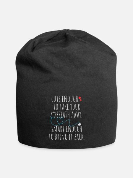 Cute Enough To Take Your Breath Away Arzt Ärztin - Jersey-Beanie - Schwarz