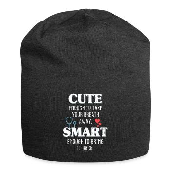 Cute Enough To Take Your Breath Away Arzt Ärztin - Jersey Beanie - charcoal grey - Front