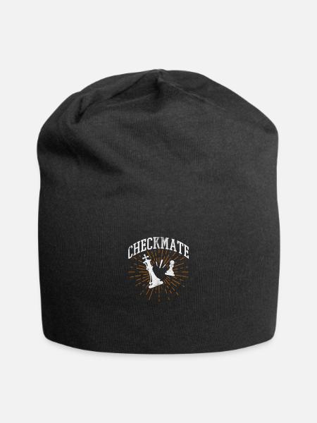 Échecs - Bonnet en jersey - noir