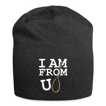 I Am From Europe U Rope Europa Ironic Sarcasm - Jersey Beanie - charcoal grey - Front