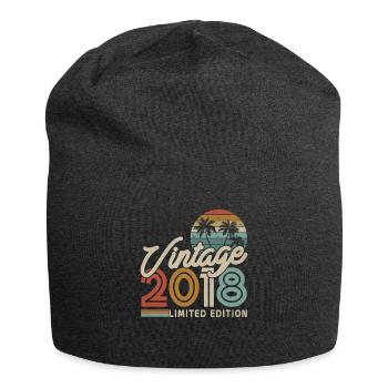Vintage Birthday Gift 2018 - 5/6 years - Jersey Beanie - charcoal grey - Front