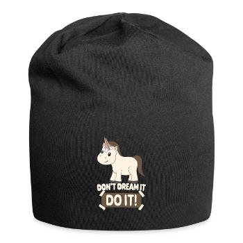 Fake Unicorn Pony Funny Inspiration Motivation - Jersey Beanie - black - Front