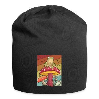 Retro-Identifizierung Pflücken von Pilzen - Jersey-Beanie - Schwarz - Vorne