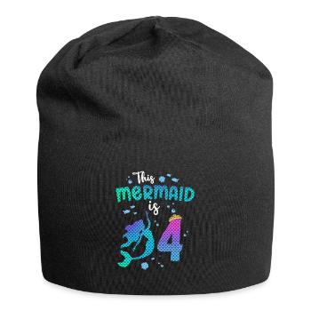 Cette sirène est 4 ans Sirène Fille 4ème - Bonnet en jersey - noir - Devant