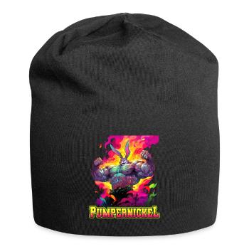 Pumpernickel Bodybuilding Kraftsport Fitness Meme - Jersey-Beanie - Schwarz - Vorne