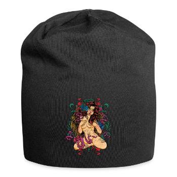 Heiß La Catrina Mexikanisch Los Muertos Tag der Toten - Jersey-Beanie - Schwarz - Vorne