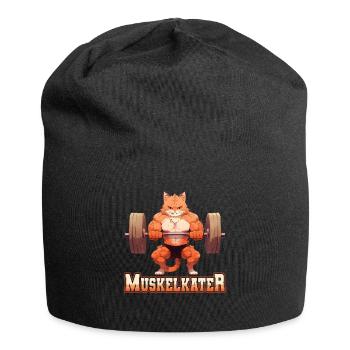 Muskelkater Bodybuilding Kraftsport Fitness Meme - Jersey-Beanie - Schwarz - Vorne