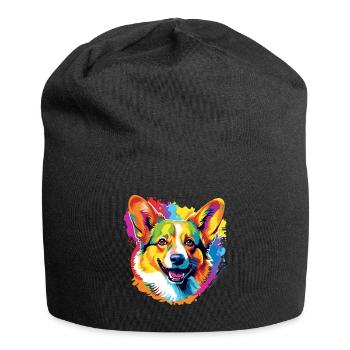 Gallois Corgi Pembroke Dog Breed Pet Art - Bonnet en jersey - noir - Devant