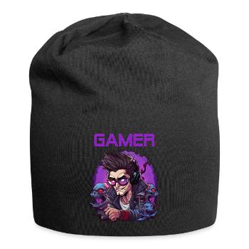 Gamer - Jersey-Beanie - Schwarz - Vorne
