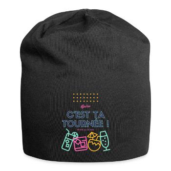 c est ta tournée ! Design humour apéro - Bonnet en jersey - noir - Devant