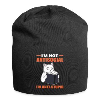 I'm Not Anti-Social I'm Anti Stupid Buchliebhaber - Jersey-Beanie - Schwarz - Vorne