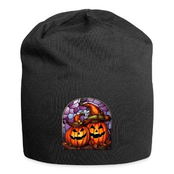 Halloween Stained Glass Stained Glass - Jersey Beanie - black - Front