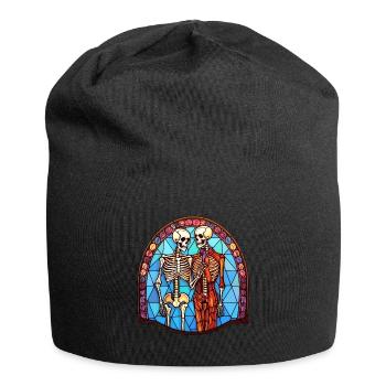 Halloween Stained Glass Stained Glass - Jersey Beanie - black - Front
