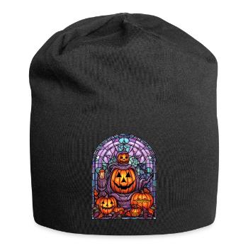 Halloween Stained Glass Stained Glass - Jersey Beanie - black - Front