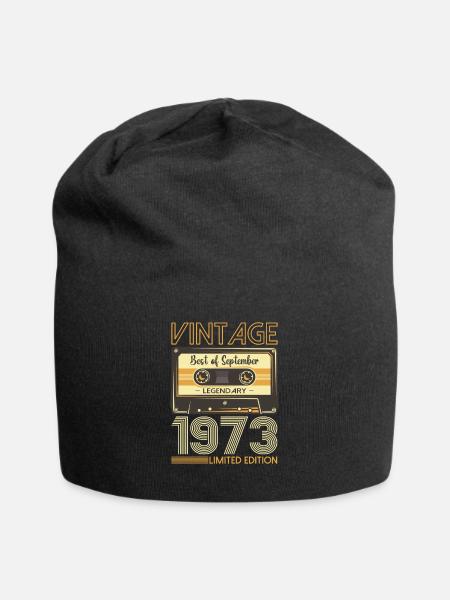 50. Geburtstag September Jahrgang 1973 Kassette - Jersey-Beanie - Schwarz