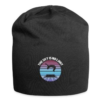 The Sky is No Limit Trampoline Backflip - Jersey Beanie - black - Front