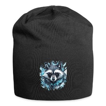 raccoon raccoon raccoon head animals - Jersey Beanie - black - Front